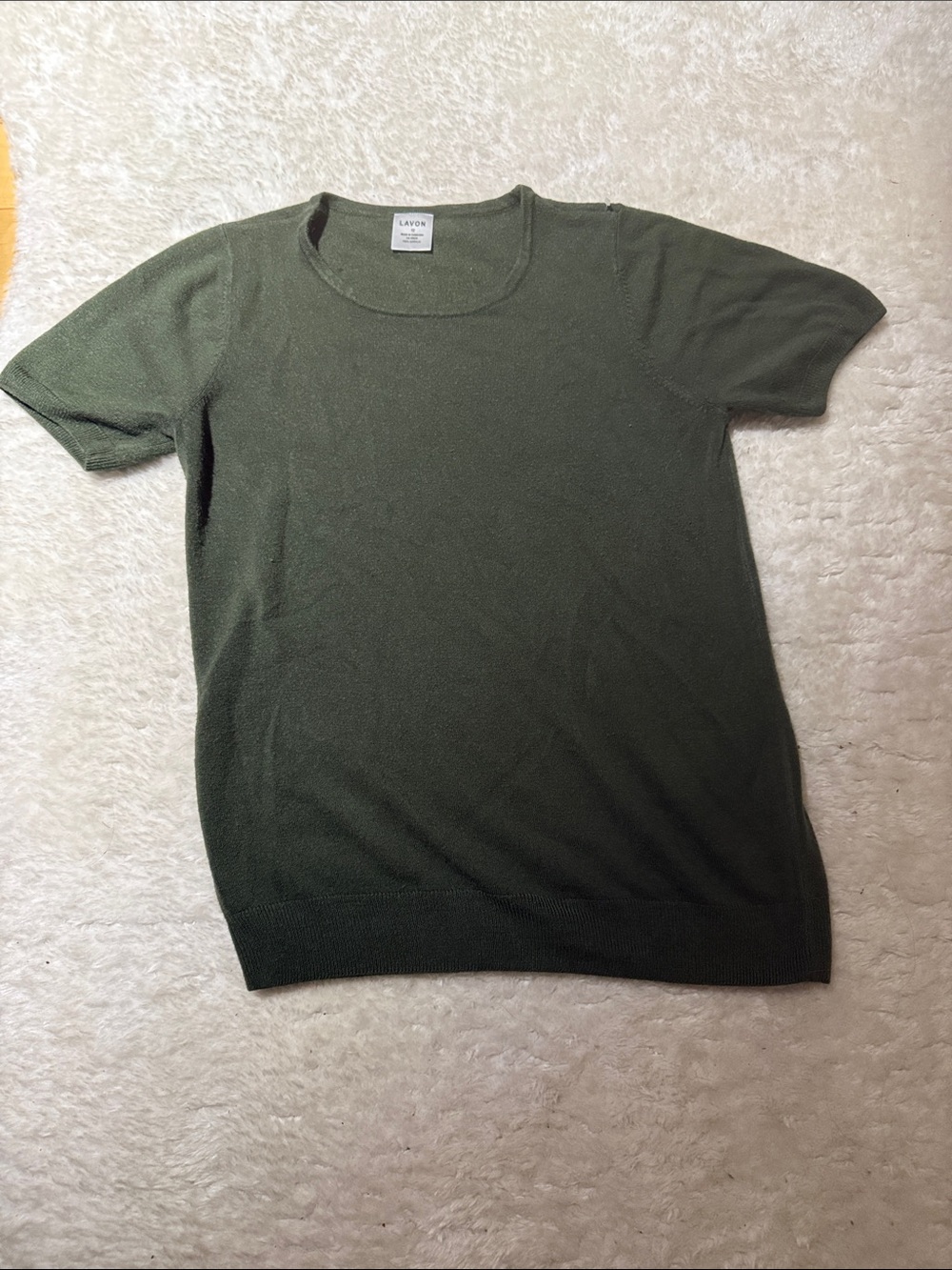 Lavon Olive Short Sleeve Crewneck Top